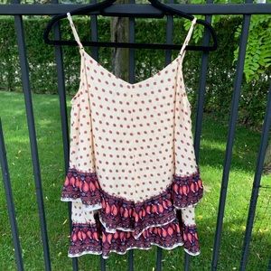 Maeve by Anthropologie Paisley Printed Ruffle Top